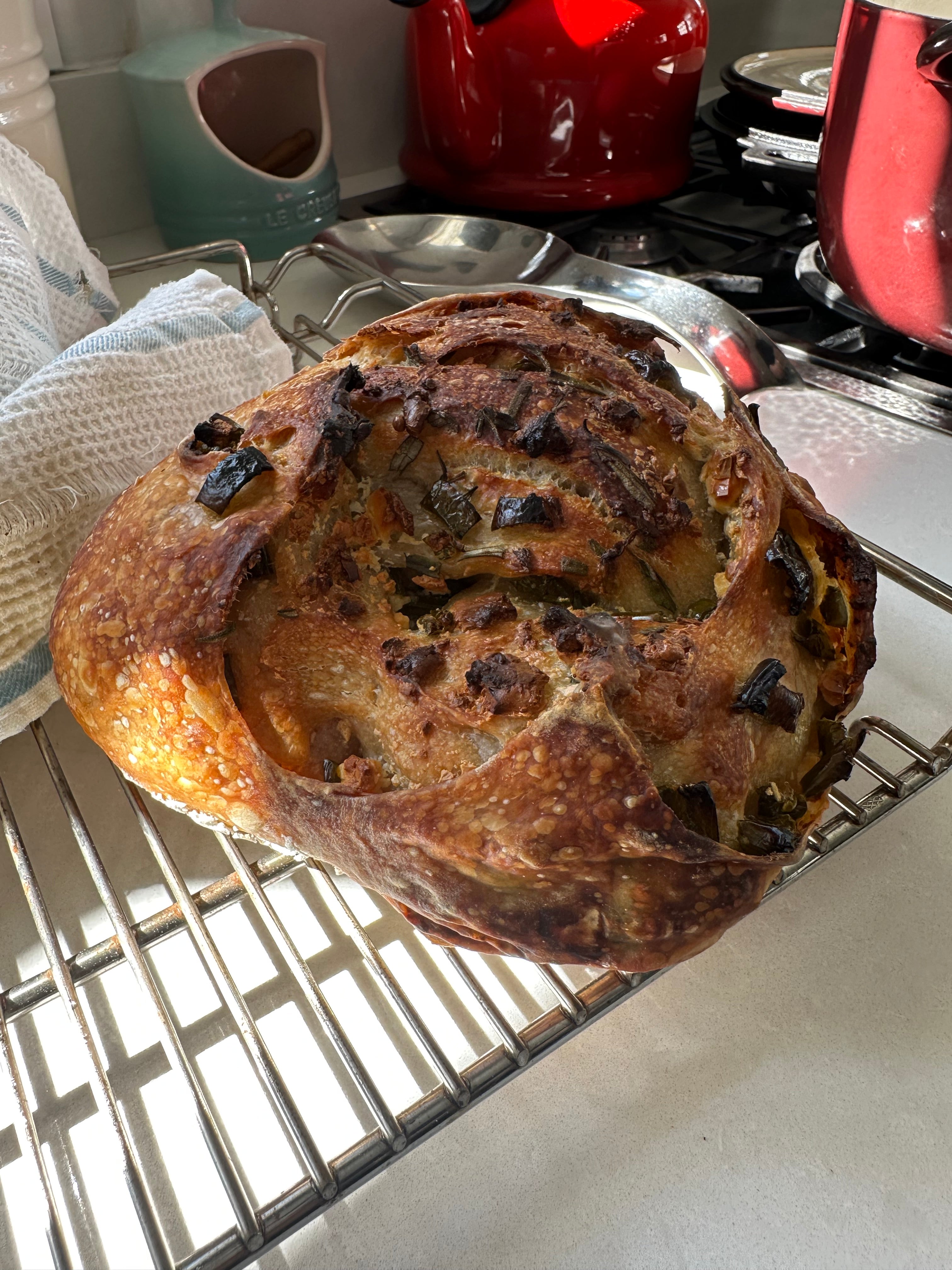Feta and Jalapeño Sourdough Loaf