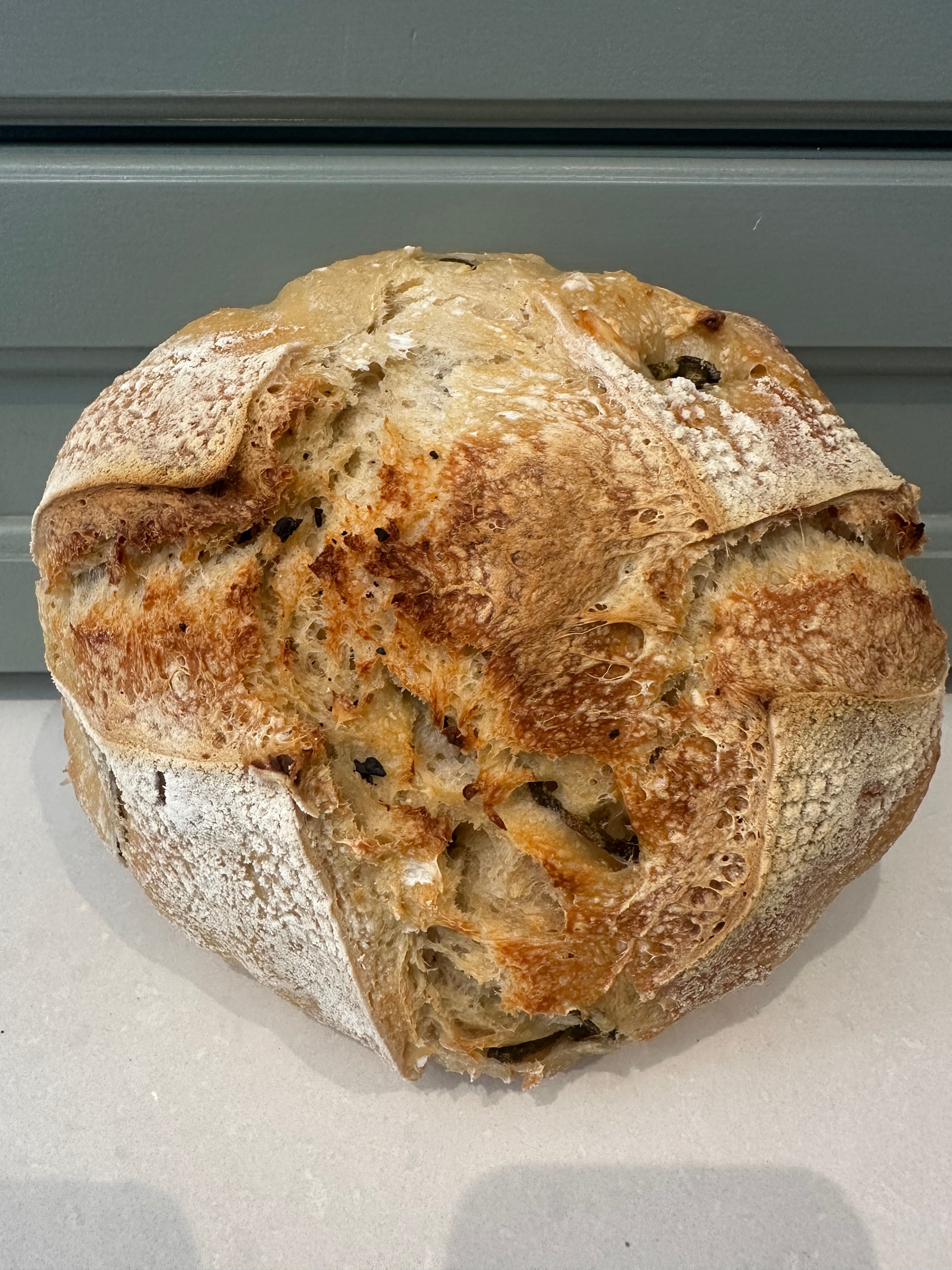 Feta and Jalapeño Sourdough Loaf